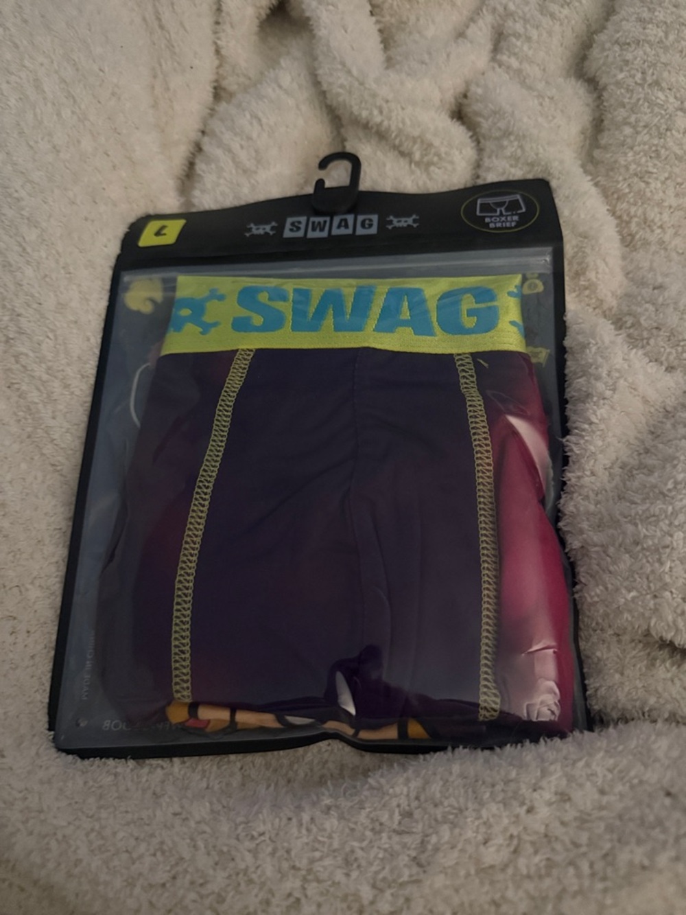 SWAG Men’s Boxer Briefs - Purple with Lime Waistband